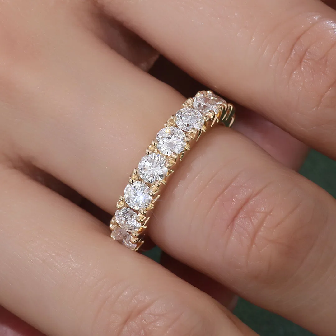 Provence Engagement Rings 10K14K18KGold DEF/VS Lab Grown Diamonds Rings for Women half band Classic Finger Personalized Custom