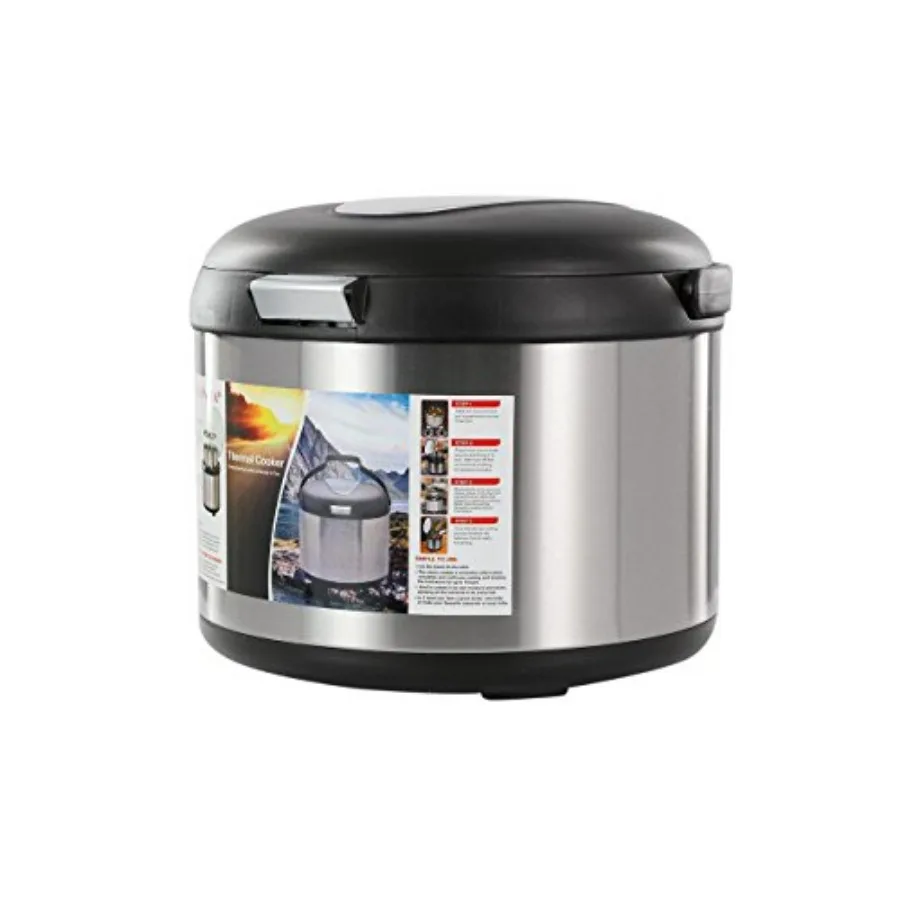 

Stainless Steel Thermal Cooker Black 5 Qt Keep Food Hot for Hours with Insulated Design
