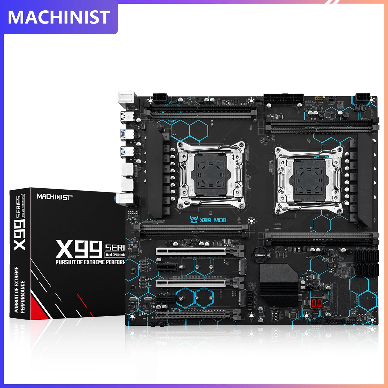 MACHINIST X99 MD8 Motherboard LGA 2011-3 Support Dual Xeon CPU Processor Slot 8 DDR4 RAM Memory MAX 256GB USB 3.0 M.2 NVME SATA