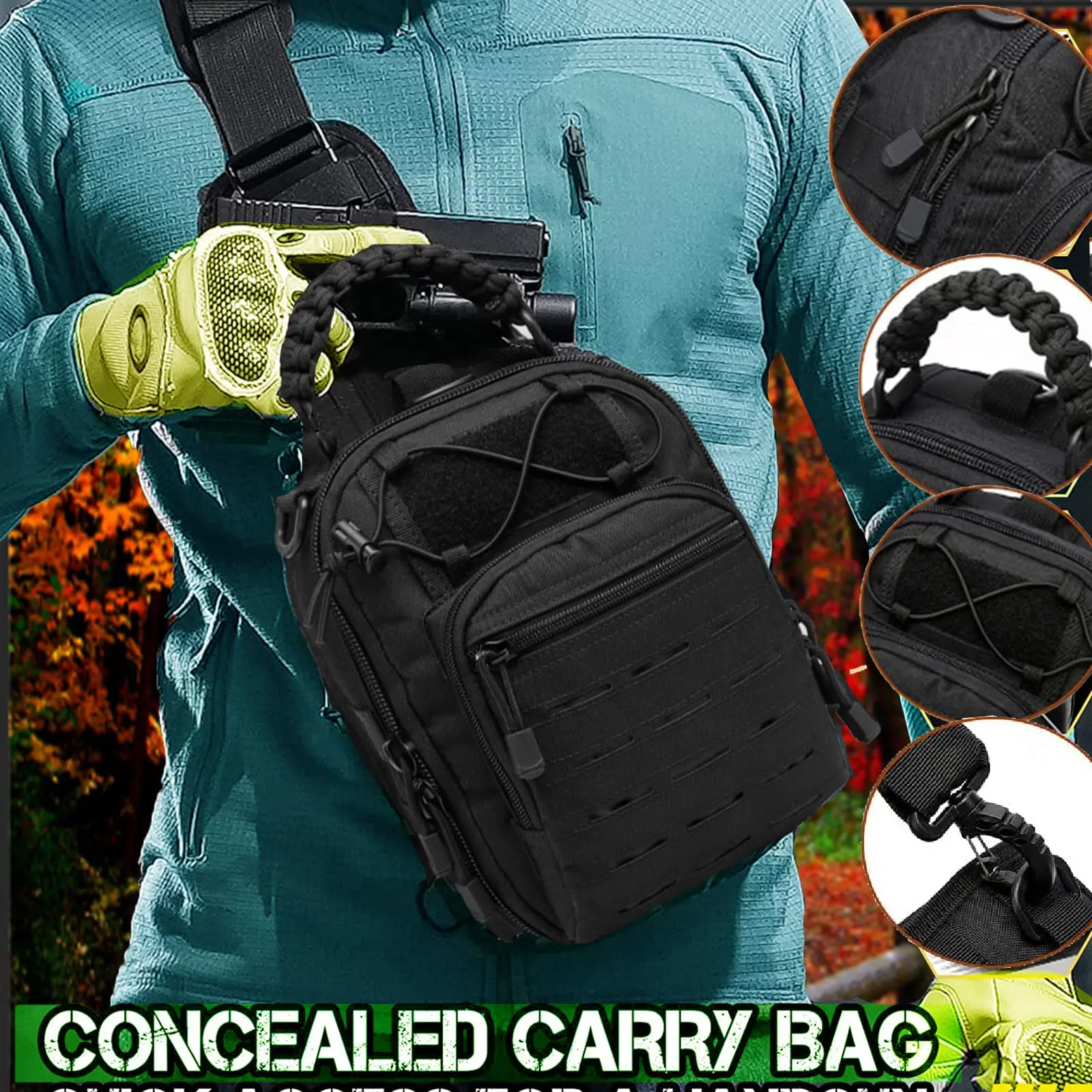 Tactical shoulder bag nylon high quality bag compact for outdoor sports hunting adventure Single Shoulder Chest backpack