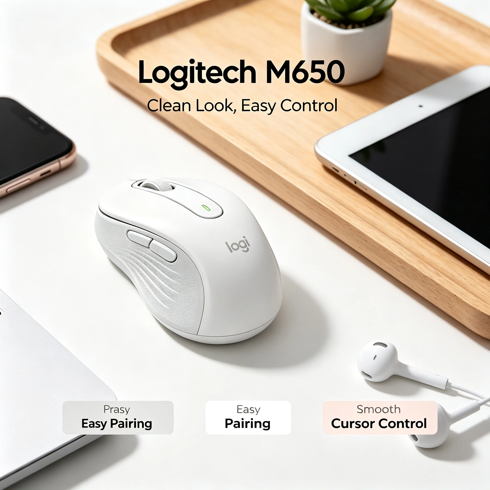 Logitech M650 2.4G Wireless Mouse With Receiver Silent Click Multi‑System Compatible Office Mice