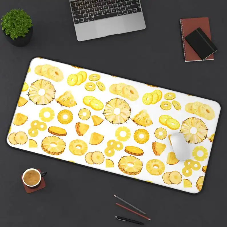 

Tropical Pineapple Fruit Table Mat, Bright Kitchen Decoration, Office Accessories, Gifts for Food Lovers, Desk Accessories