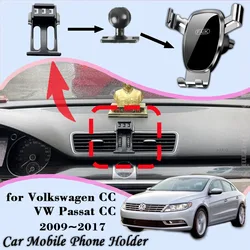 Uchwyt samochodowy do telefonu do Volkswagen CC VW Passat CC 2009 ~ 2017 odpowietrznik uchwyt samochodowy uchwyt do telefonu komórkowego akcesoria do stojaka grawitacyjnego