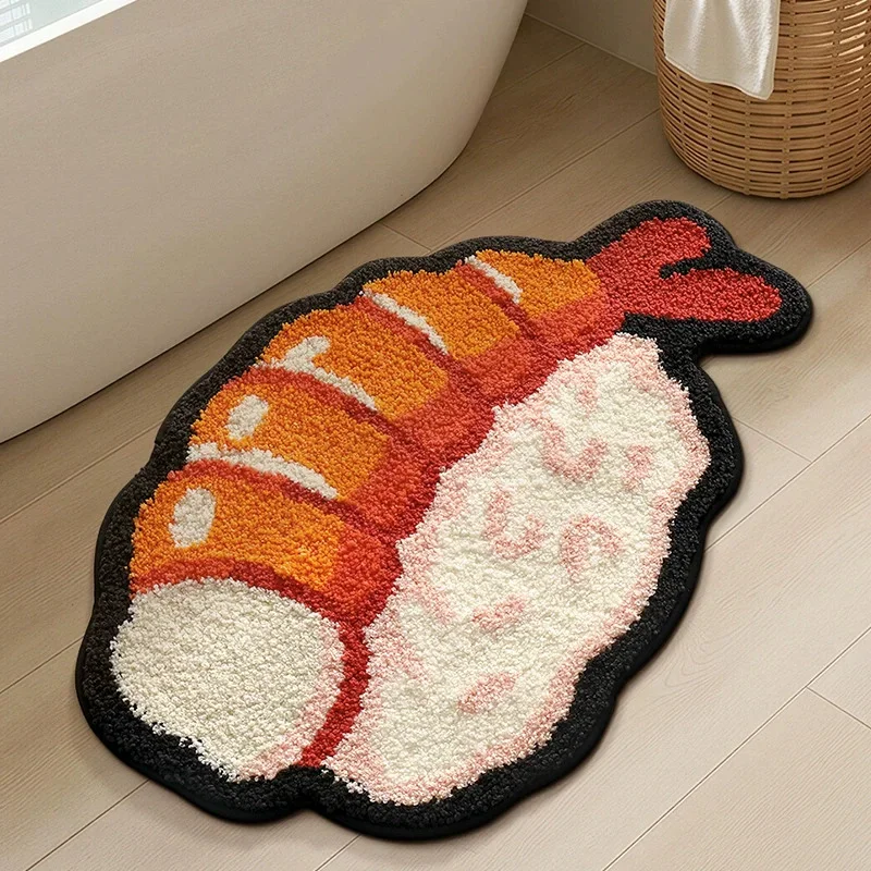 Anti Slip Floor , Tufted Bathroom , Absorbent Foot Pad,  Irregular Shower Bath , Toilet Door Mat, Cartoon Dessert Shape