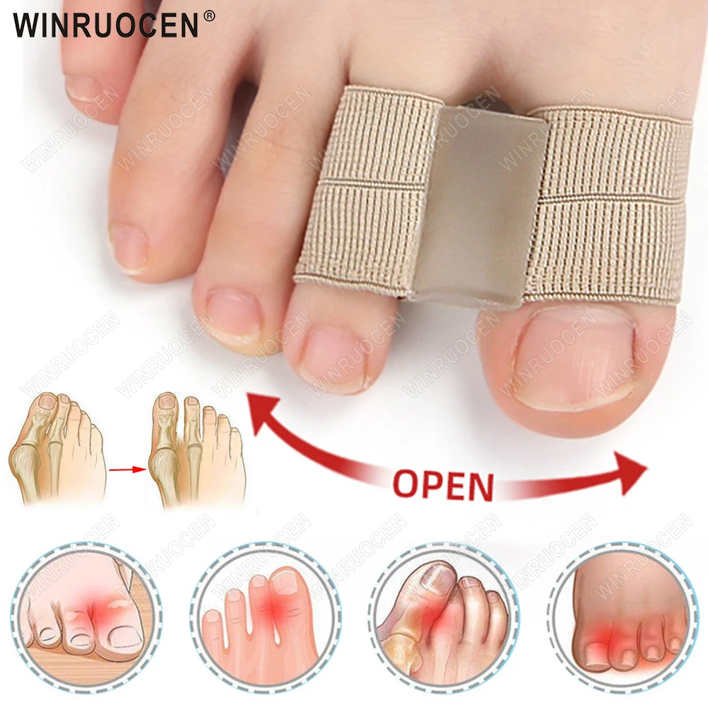 Foot Care Tool Silicone Toe Spreader Separator Bunion Hallux Valgus Corrector Thumb Finger Correction Straightener WINRUOCEN