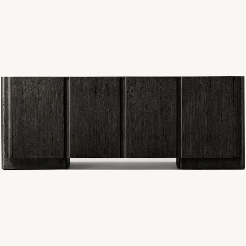 Light luxury simple solid wood sideboard living room tea entrance entrance storage cabinet
