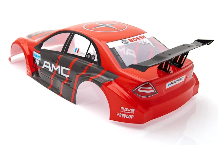 014 red+black PVC painted body shell/Accessories  for 1/10 R/C racing drift cars HSP 94123 190mm Width 260 wheelbase