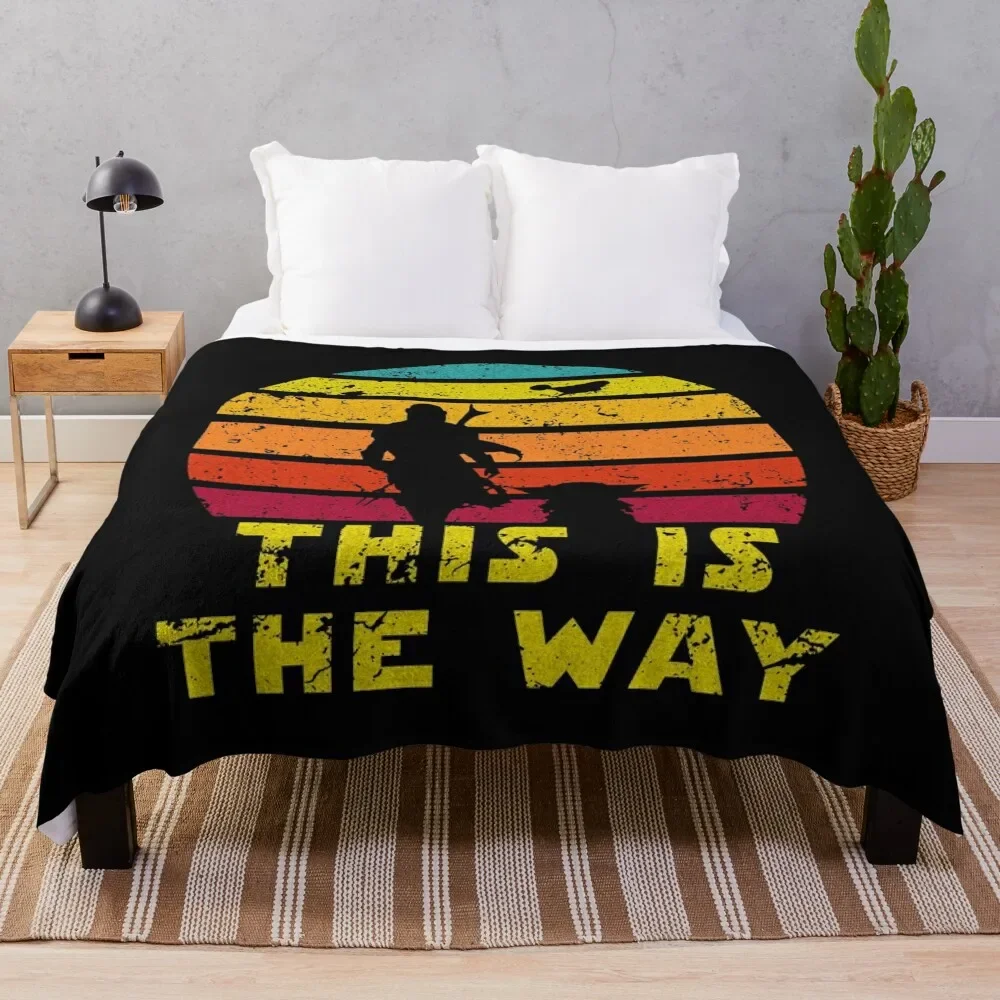 

This is The Way Reto of Mando and Baby Sunrise Vintage Throw Blanket Multi Purpose Soft Warm Blanket for Home Travel