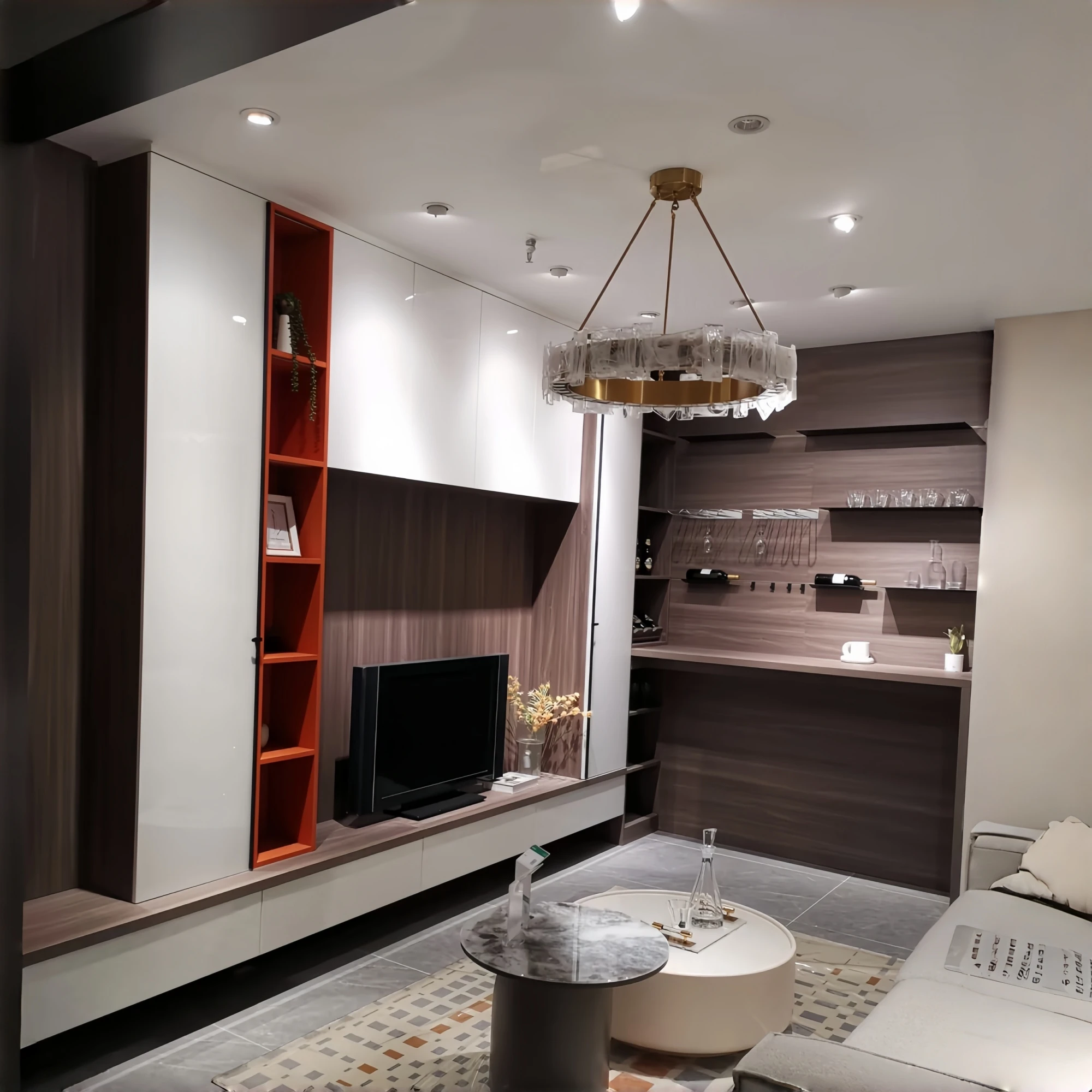 YEBMLP Modern Cloud Glass Chandelier Luxury Creative Pendant Lamp LED Round Hanging Light For Parlor Bedroom Dining Room Kitchen