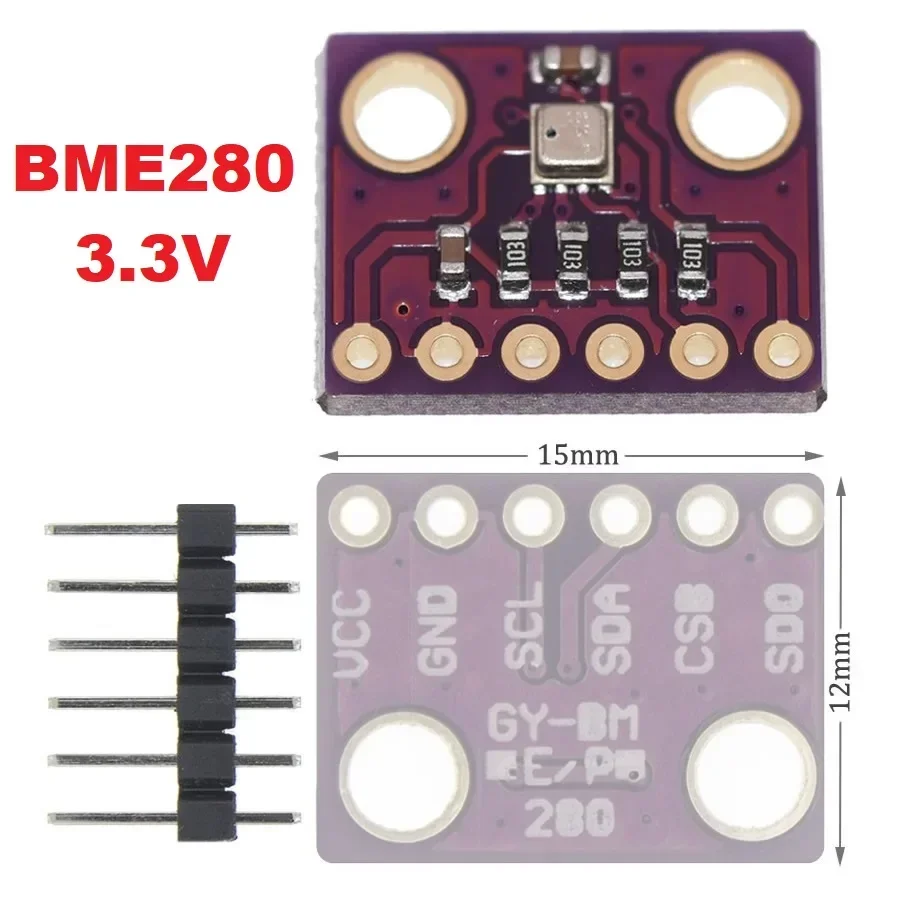 Gy-bme280 3.3v 5v Bmp280 capteur numérique température barométrique Air haute précision Module de pression atmosphérique I2c Spi pour Arduin