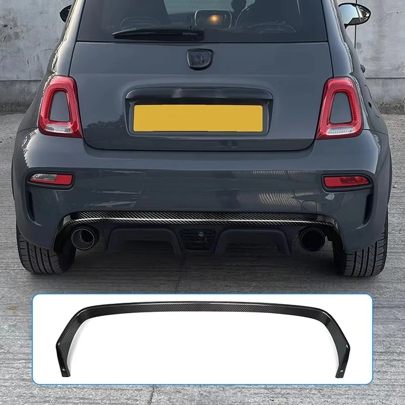 Shasha Carbon Fiber Rear Bumper Spoiler Trim, Real Carbon Fiber for Fiat 500 Abarth 595 695 External Accessories