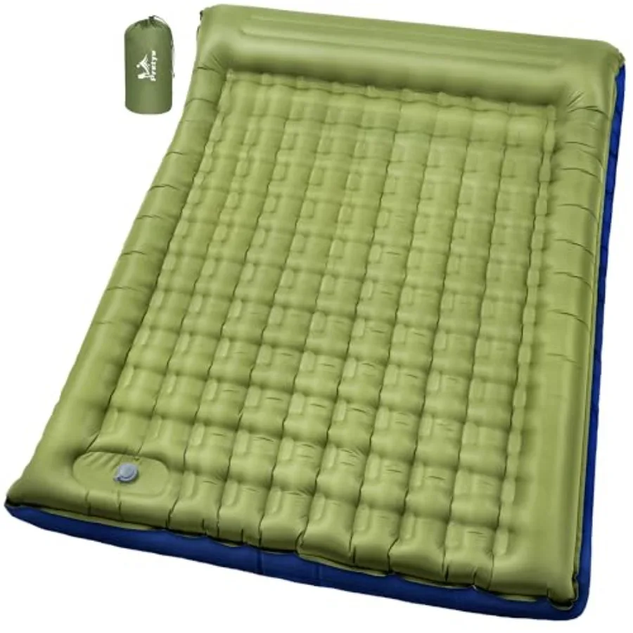 

Double Sleeping Pad for Camping - 5.5" Ultra-Thick Camping Mattress with Pillow Built-in Foot Pump Compact 2-Person Portable Ca