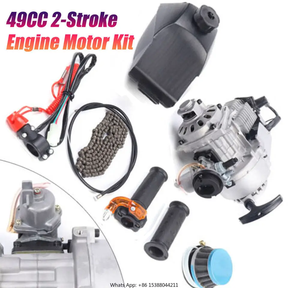 Pull Start Engine Motor Kit 49CC 2 Stroke For Pocket Bike Mini Dirt Bike ATV Or Scooter Single Cylinder