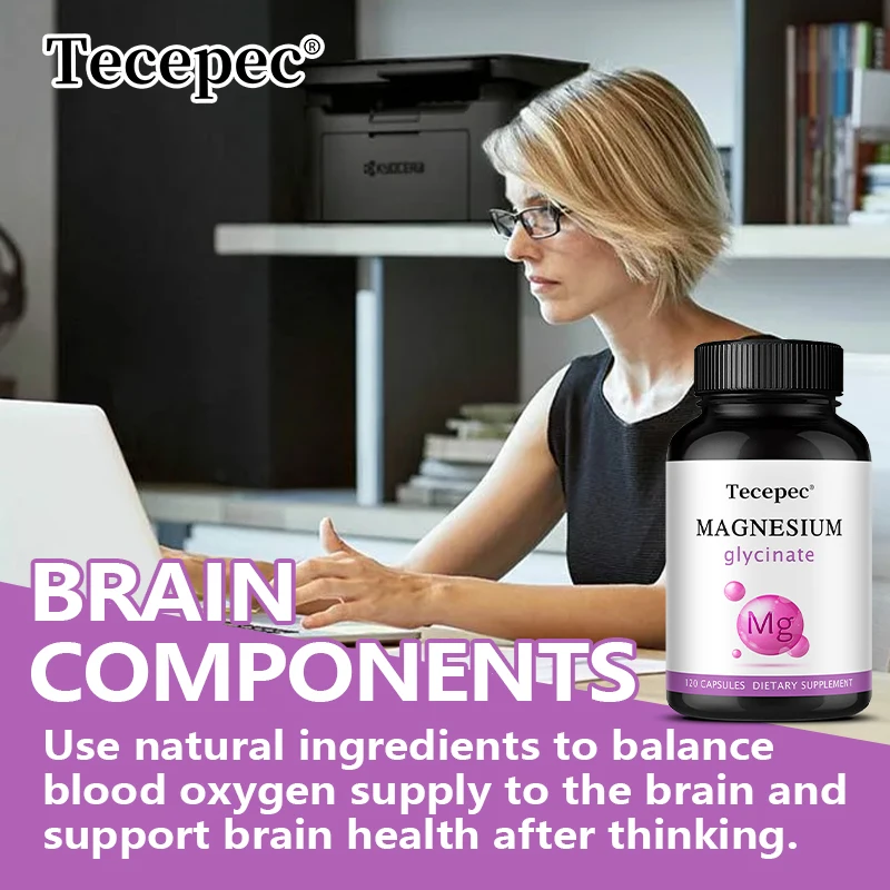 المغنيسيوم الجليسينات 1000 ملغ (يساوي 200 ملغ المغنيسيوم) - كبسولات جليسينات المغنيسيوم النقي، معبدة للحصول على أقصى قدر من الامتصاص #3