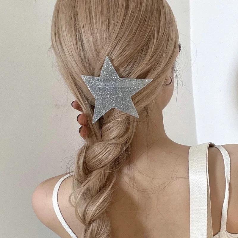 Punk Onregelmatige Shiny Star Haar Clip Cool Harajuku Y2k Haar Accessoires Voor Meisjes Vrouwen Haarspeld Koreaanse Party Haarspelden 샤이니 스타 헤어핀