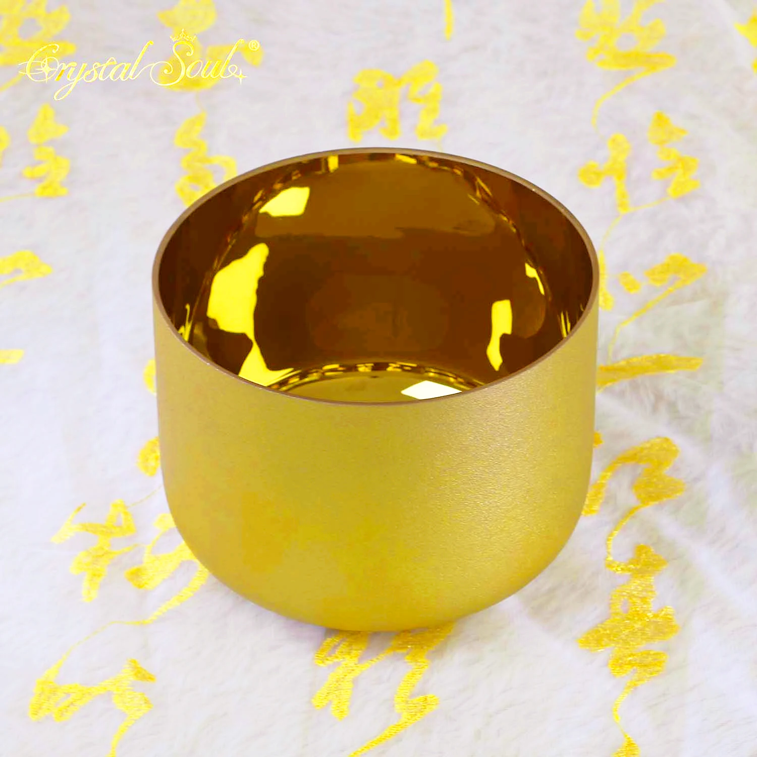 

CrystalSoul 24k Gold Plated high energy perfect pitch 432Hz Quartz Frosted Bowls Crystal Singing Bowl