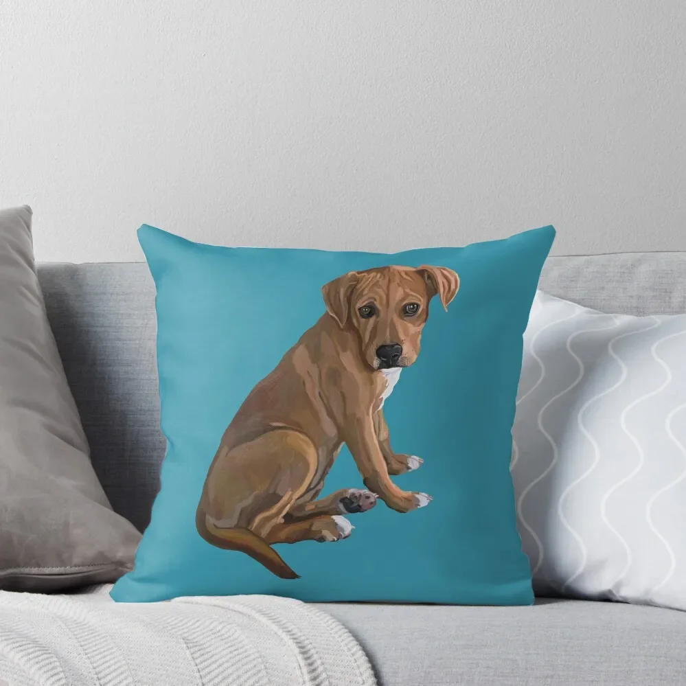 Sweet Brown Pitbull Mix Dog Throw Pillow Christmas Cushion For Home Pillow Cases Decorative pillow