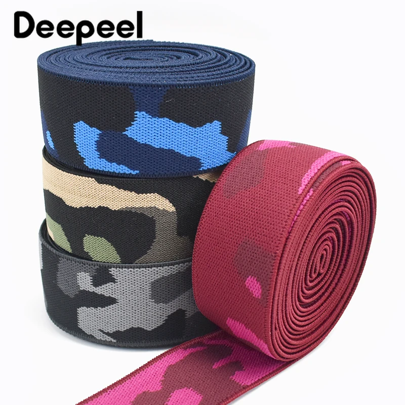 

2/5M Deepeel 38mm Camouflage Polyester Elastic Band Trousers Clothes Stretch Rubber Belt Waist Ribbon Tape Webbing Accessories