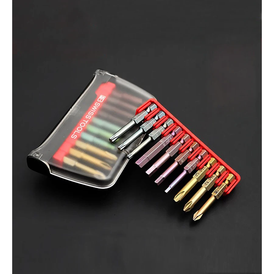 PB Swiss Tools Screwdrivers Bits Sets PrecisionBit, Design (1/4”), Set in BitCase with Belt-Clip C6. 990|C6. 995|E6. 985|E6. 986