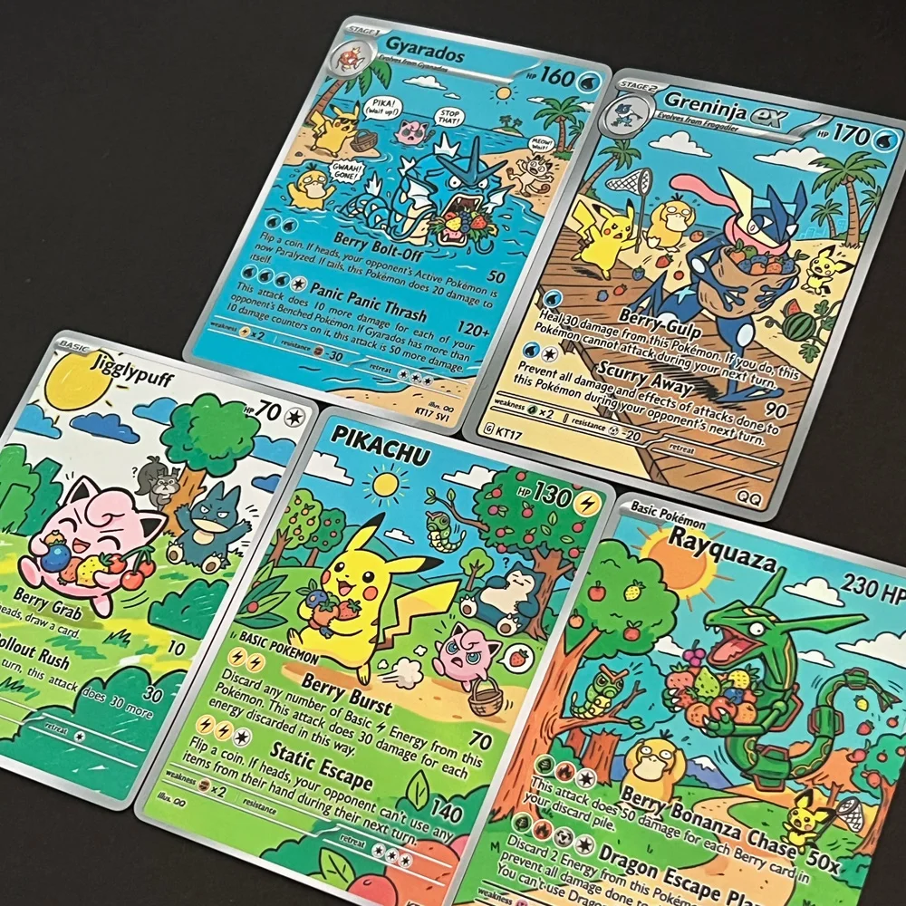 Pokemon Cards Gyarados Greninja Jigglypuff Rayquaza Trading Collection Cards 5Pcs PTCG Rare Holo Card Pokemon Gift view 2