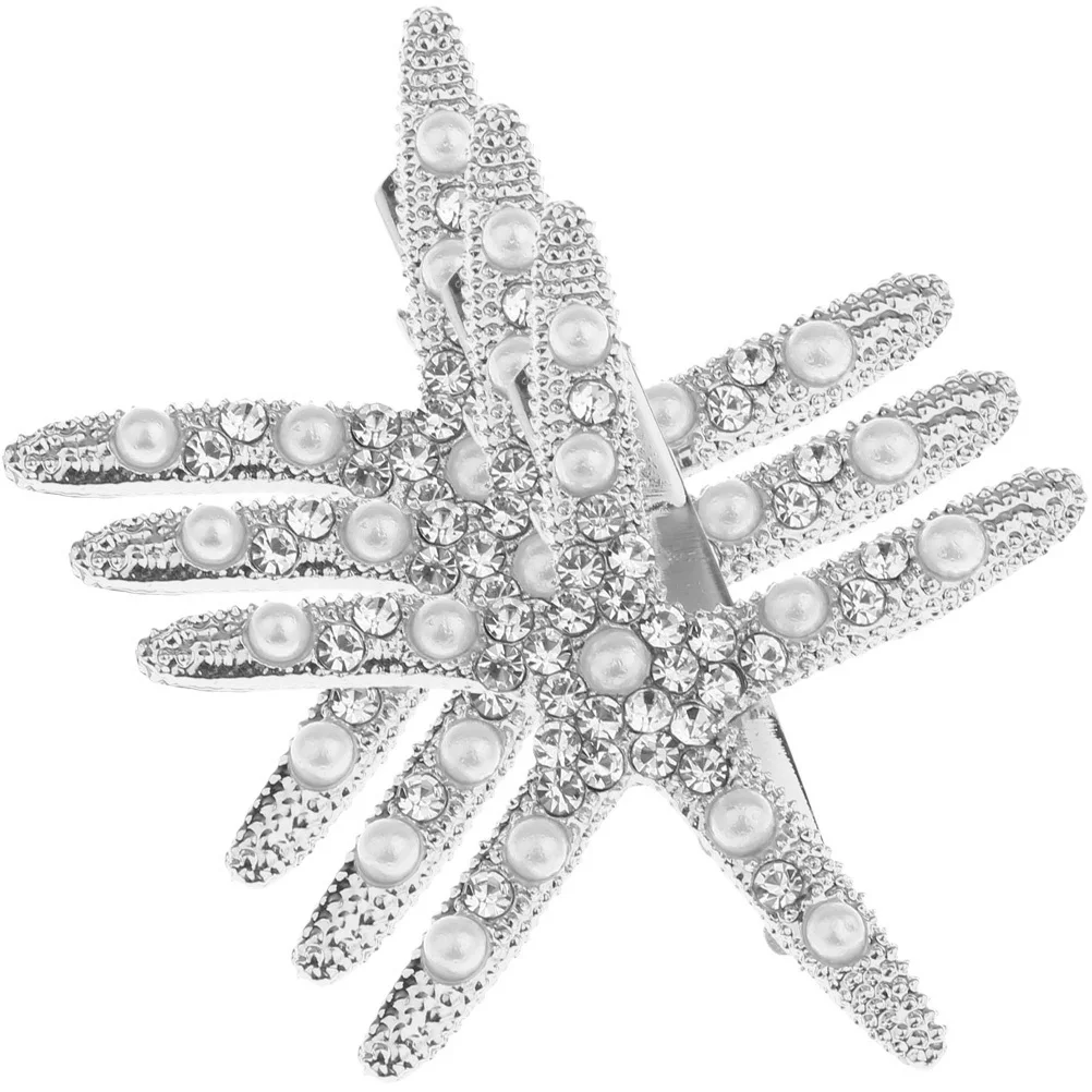 

3Pcs Rhinestone Pearl Star Hair Pins Bridal Wedding Hair Accessories Clips Barrettes for Bridesmaids Elegant Party