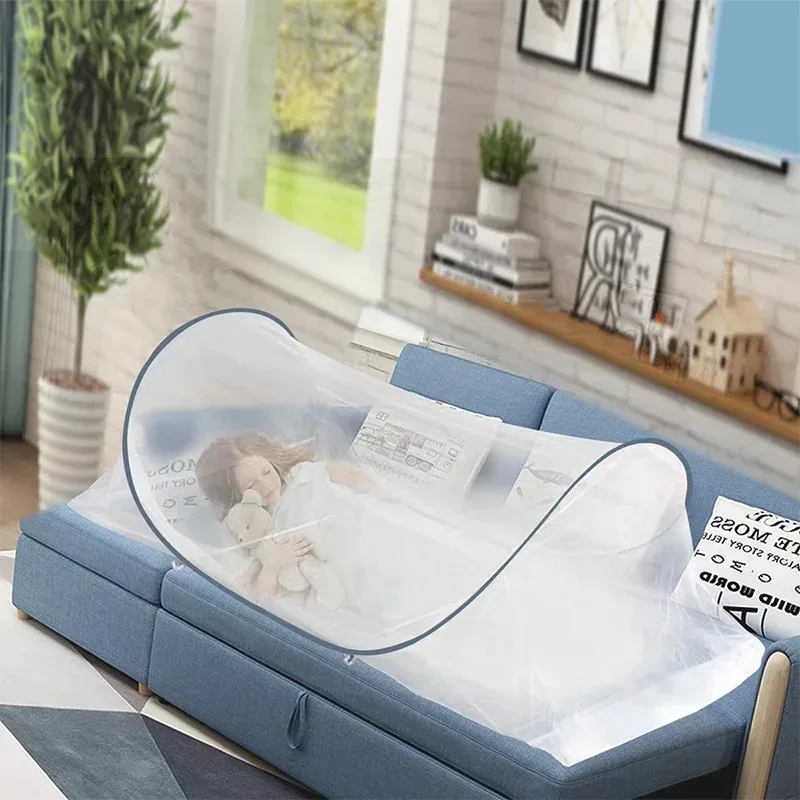 Adjustable PortableSofa MosquitoNet Encrypted Net Single PersonMosquitoNet CampingWithout Installation Foldable for Easy Storage