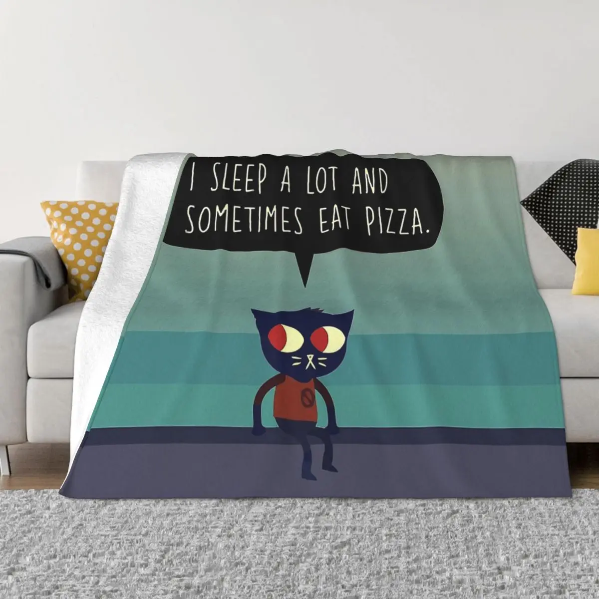 Possum Didelphinae Mouse Blanket Flannel Night In The Woods Pizza Cozy Soft FLeece Bedspread