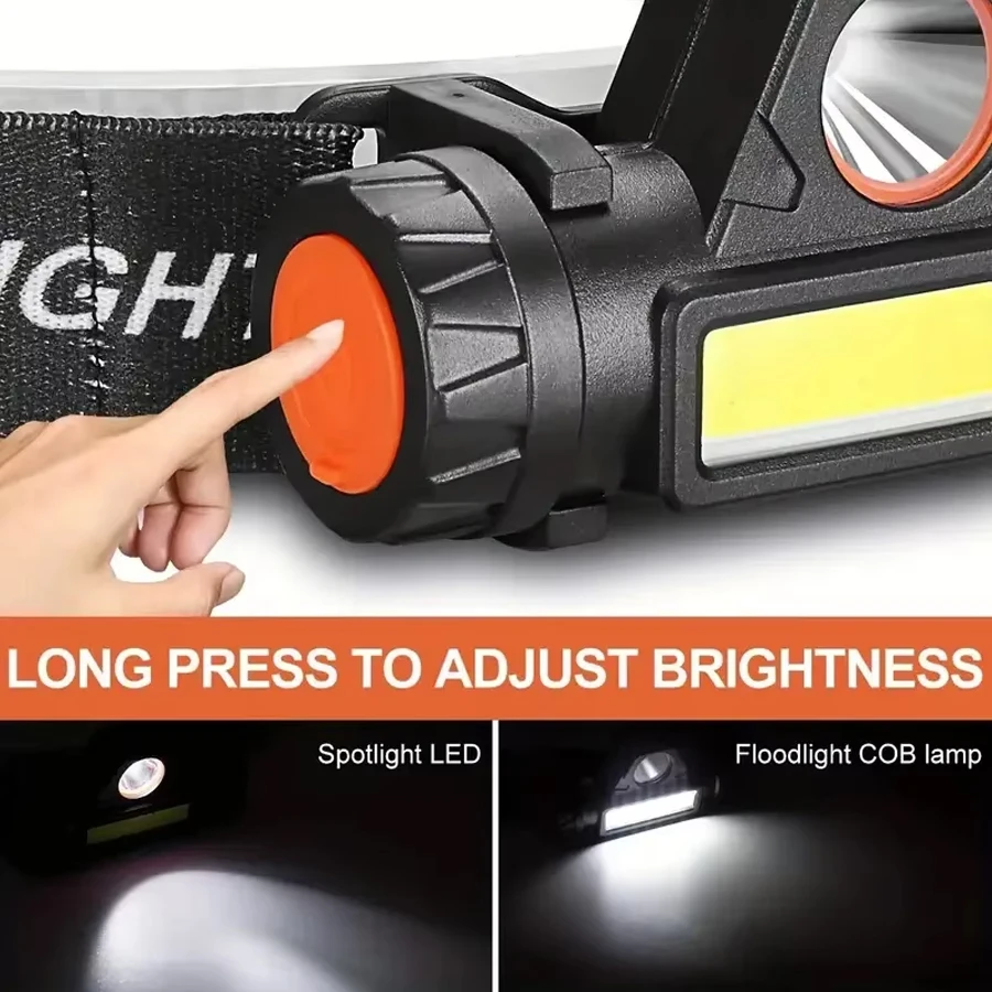 Rechargeable COB LED USB Headlamp Strong Magnetic Powerful Headlight Super Bright Waterproof Head Torch For Outdoor Fishing