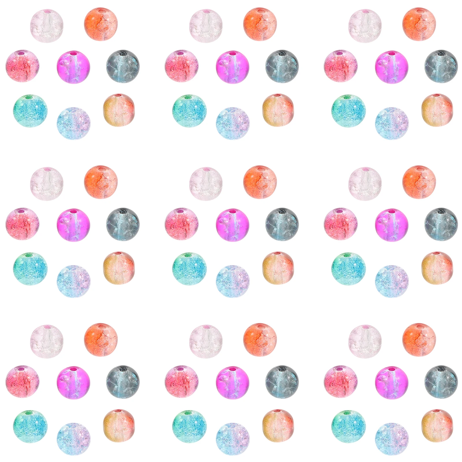 

150 Pcs Bracelet Beads Crystal Round Spacer for Making Bracelets Glass Jewelry Small Crafts Crackle