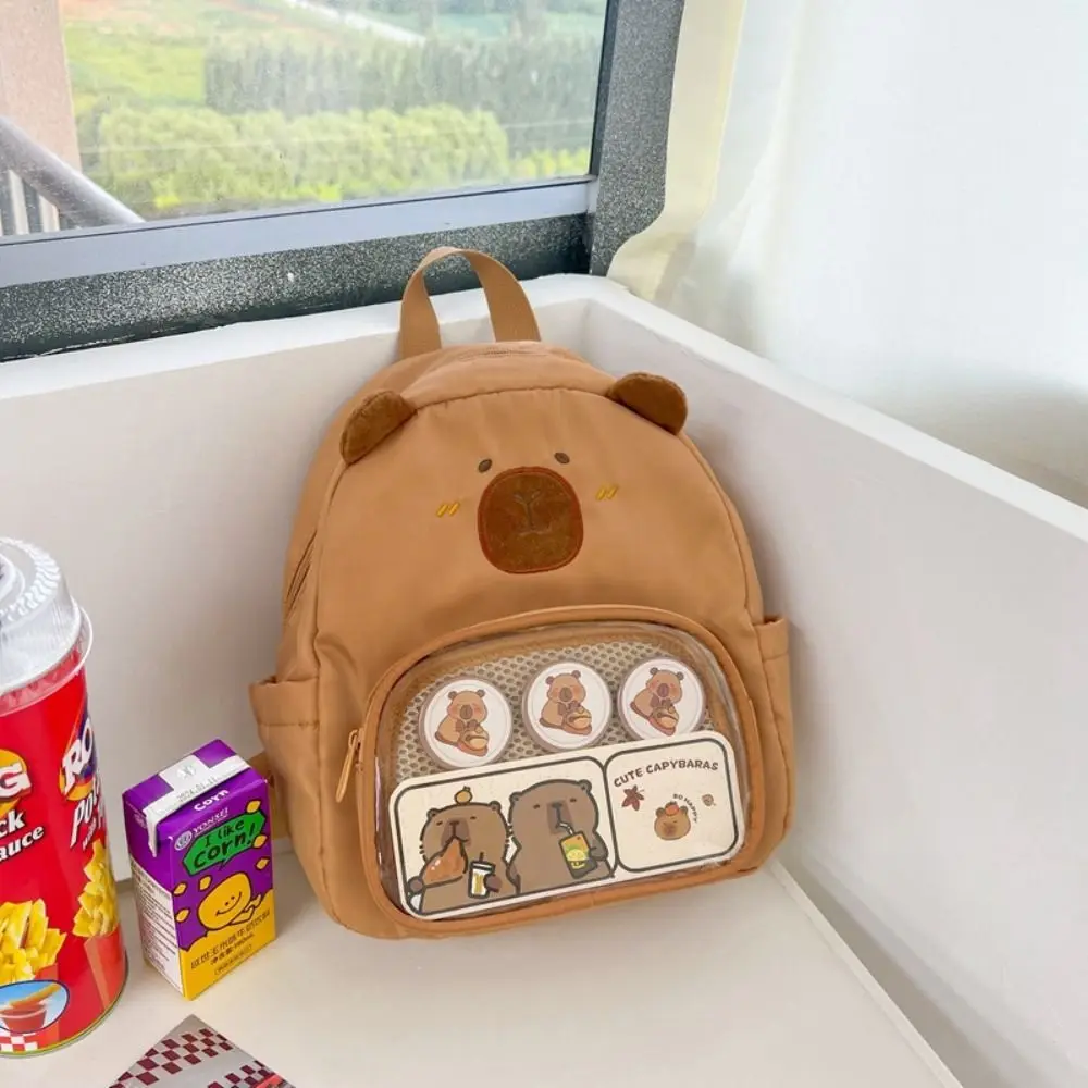 

Casual Large Capacity Capybara Student Bag Cartoon Creative Transparent Pocket Itabag Fashion Kawaii Anime Expo Ita Bag Unisex