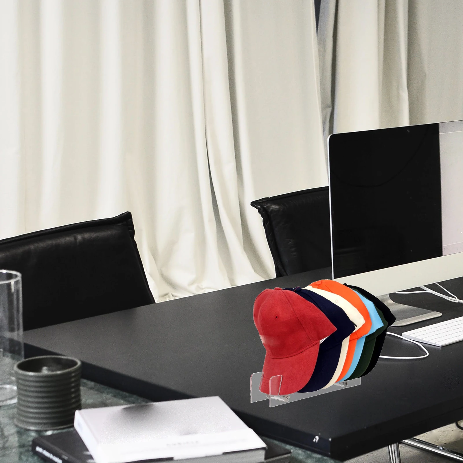 

1PC Acrylic Hat Stand For Baseball Cap Storage Rack Vintage Display Holder Simple Desktop Home Shop Use Caps ganizer Reusable