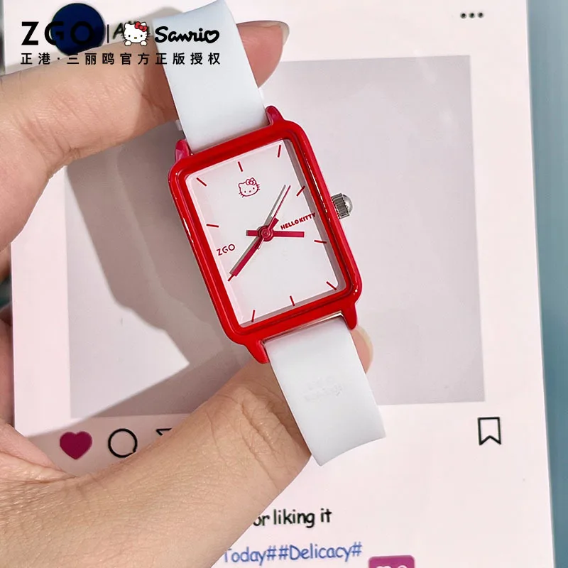 

Sanrio Wristwatch Small Square Watches Simple Ladies' Quartz Watch Hello Kitty Watch for Women Waterproof