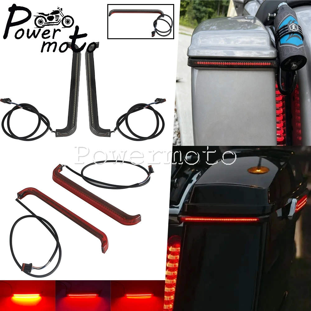 

Rear Saddlebag Turn Signal Lights For Harley CVO Street Glide FLHXSE Street Glide FLHX Motorcycle Taillight Brake Running Lamps