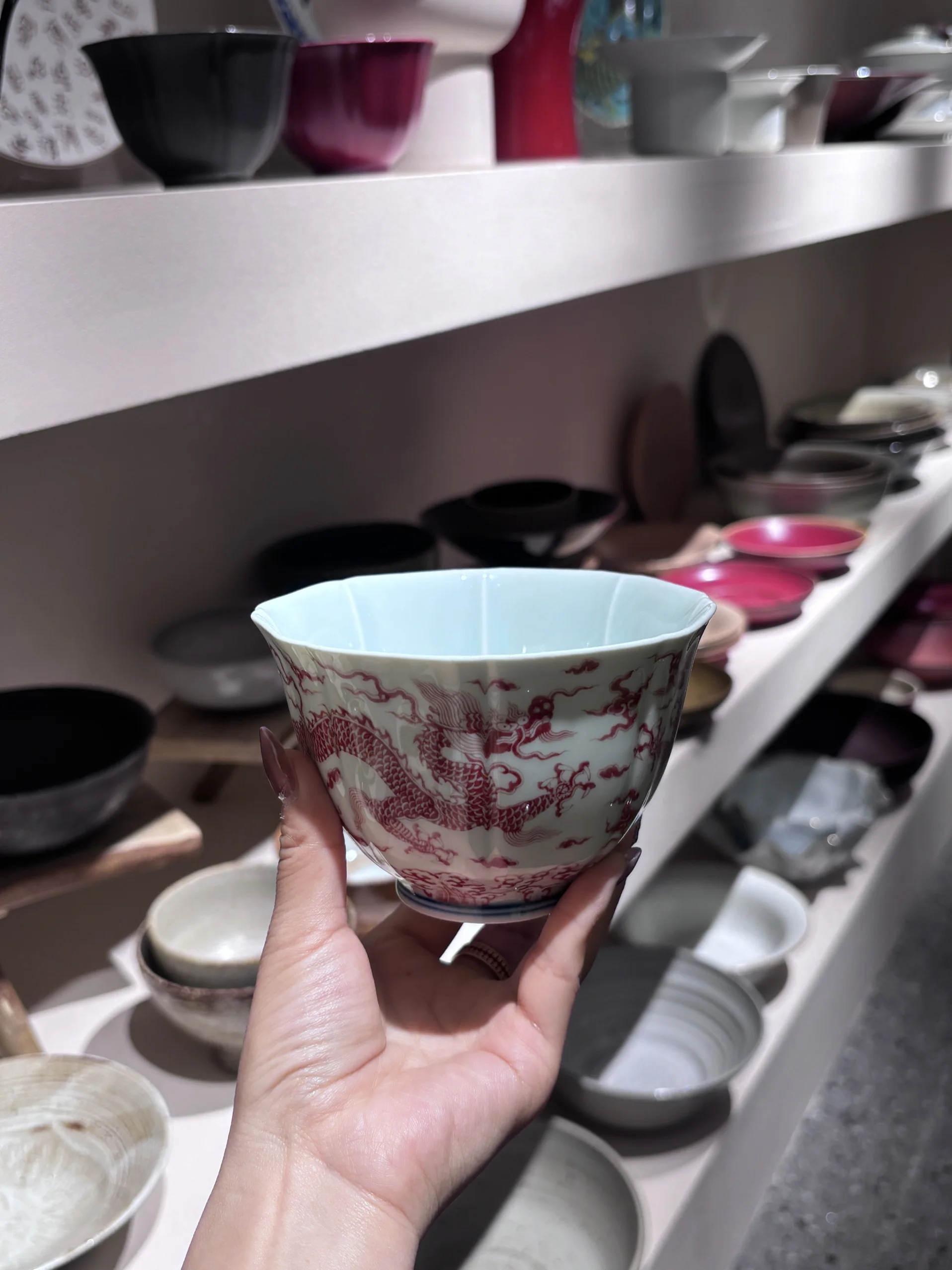 

Антикварная чашка с рисунком дракона, чашка для чая Цзиндэчжэнь, чаша для лапши, миска для супа, большой диаметр, китайская обеденная посуда