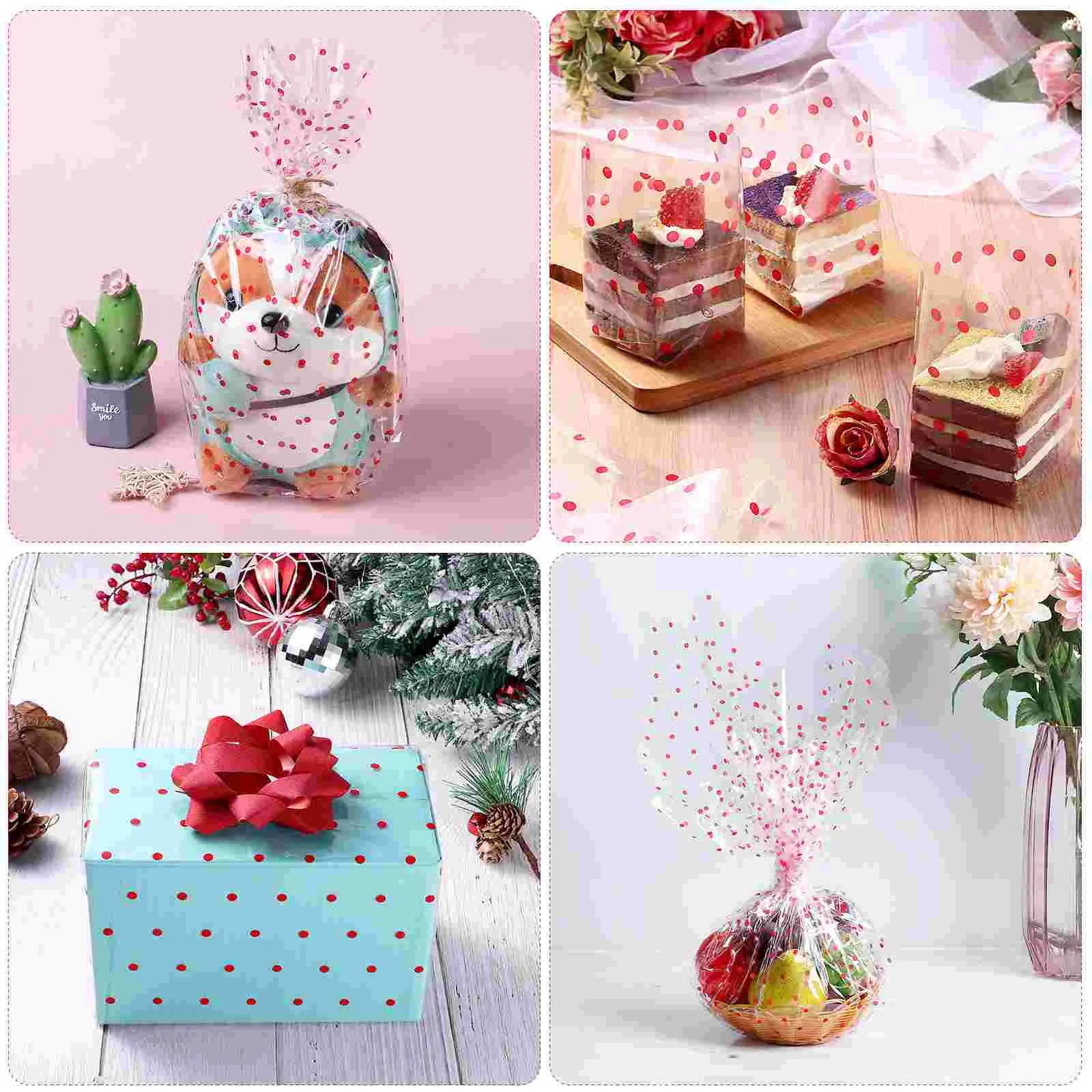 Basket Wrapping Cellophane Clear Paper Treat Bags 3 Mil Wrapper Flower Gift