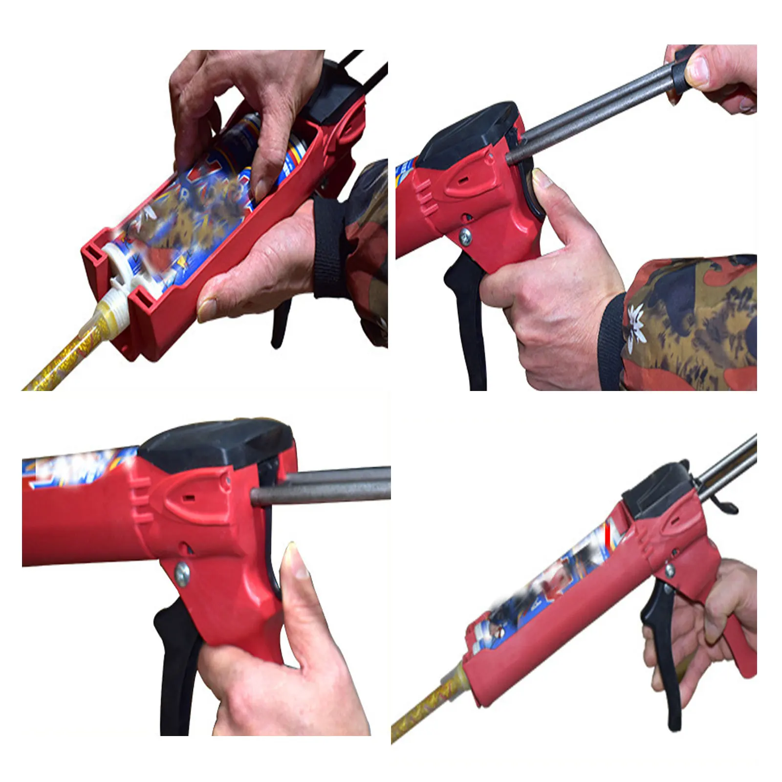 400ml Steel Dual  Applicator Hydraulic Manual Glue Gun Caulk Gun for Ceramic Tile Seam Home Repair Tool