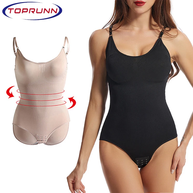 Original High Elastic Bodysuit for Women Tummy Control Shapewear Seamless Sculpting Thong Body Shaper Slimmer Slimming Tank Top