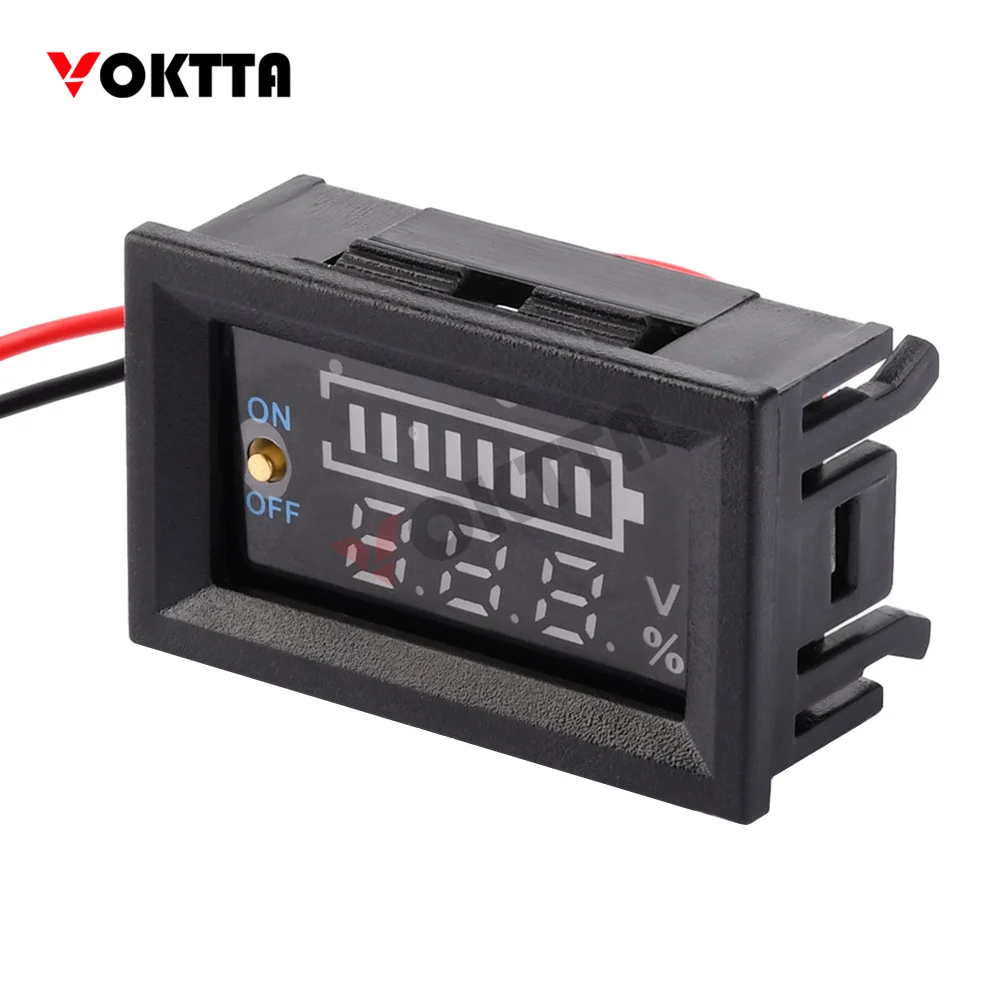 2S 3S 4S LED Digital Display Lithium Battery Voltmeter Battery Capacity Tester with Switch Fit for Most Automotive Batteries