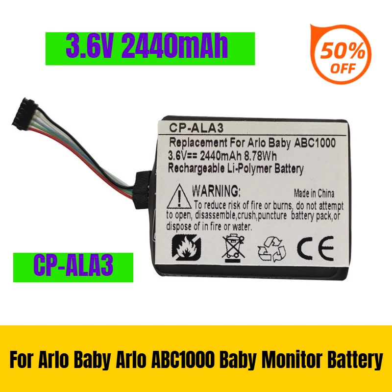 

3.6V 2440mAh A-3 for Arlo Baby Arlo ABC1000 Baby Monitor Battery
