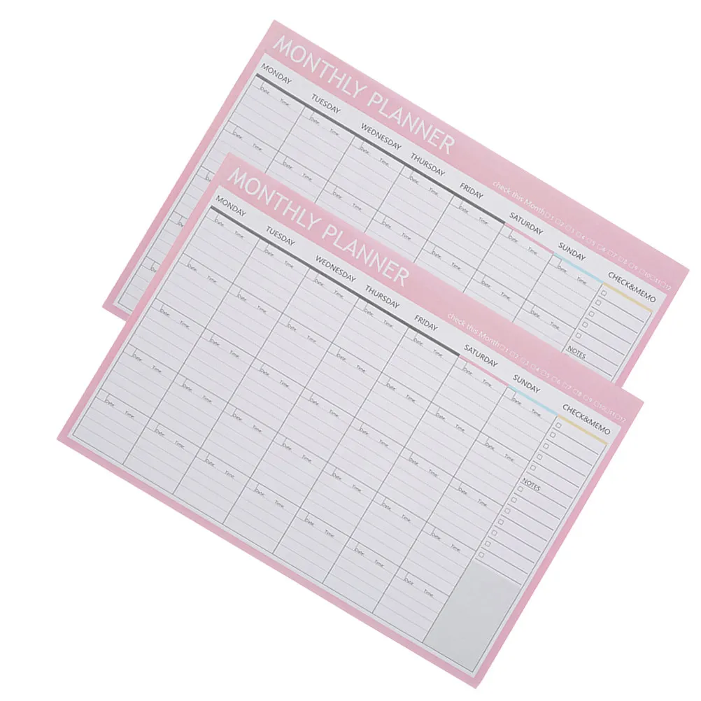 3Pcs Vibrant Monthly Planner Memo Pad for Students Workers Library Staff Smooth Writing Paper Efficient Daily Schedule Organizer