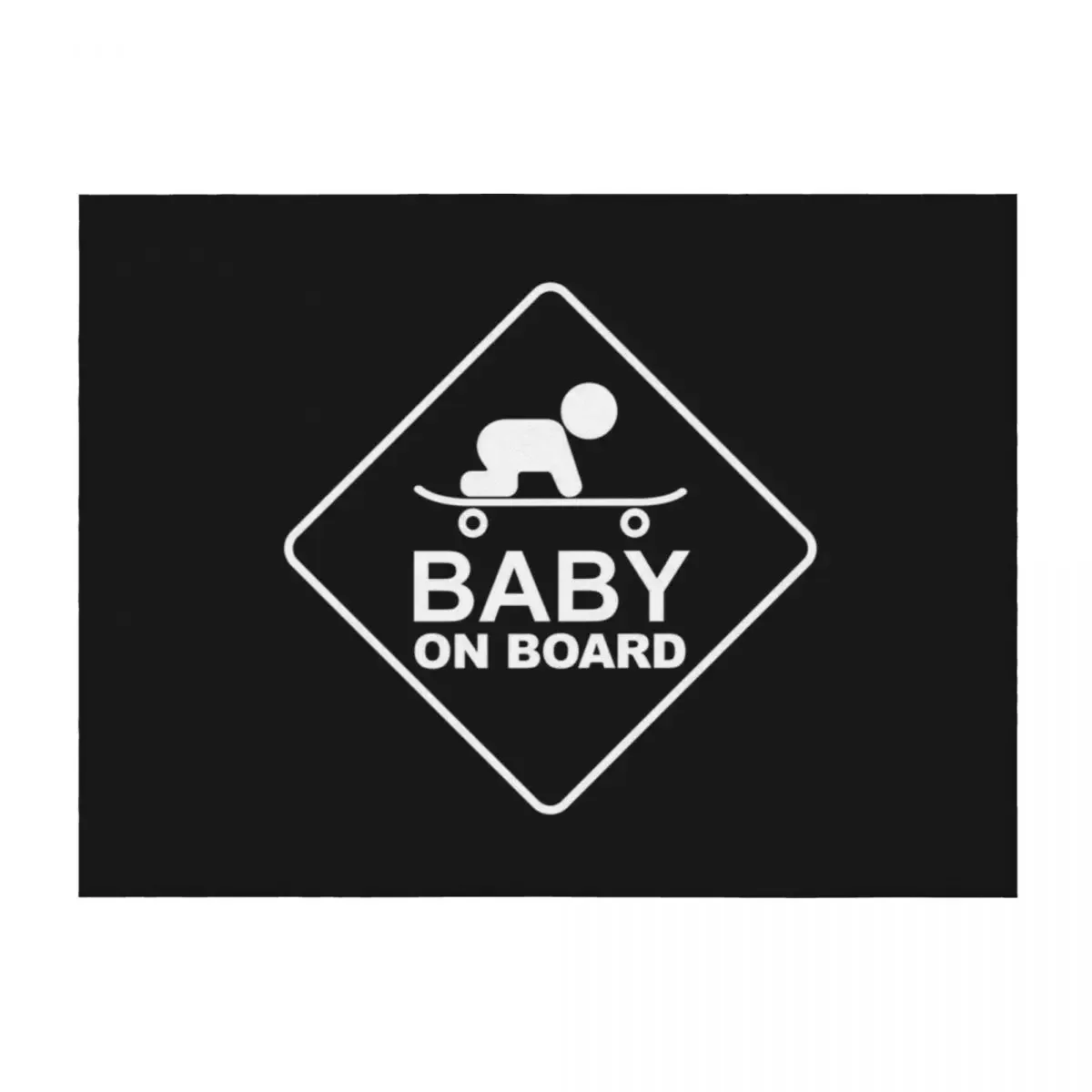 

Baby On Board - Skater Baby Sign - White Throw Blanket funny gift Designers warm winter Fashion Sofas Blankets
