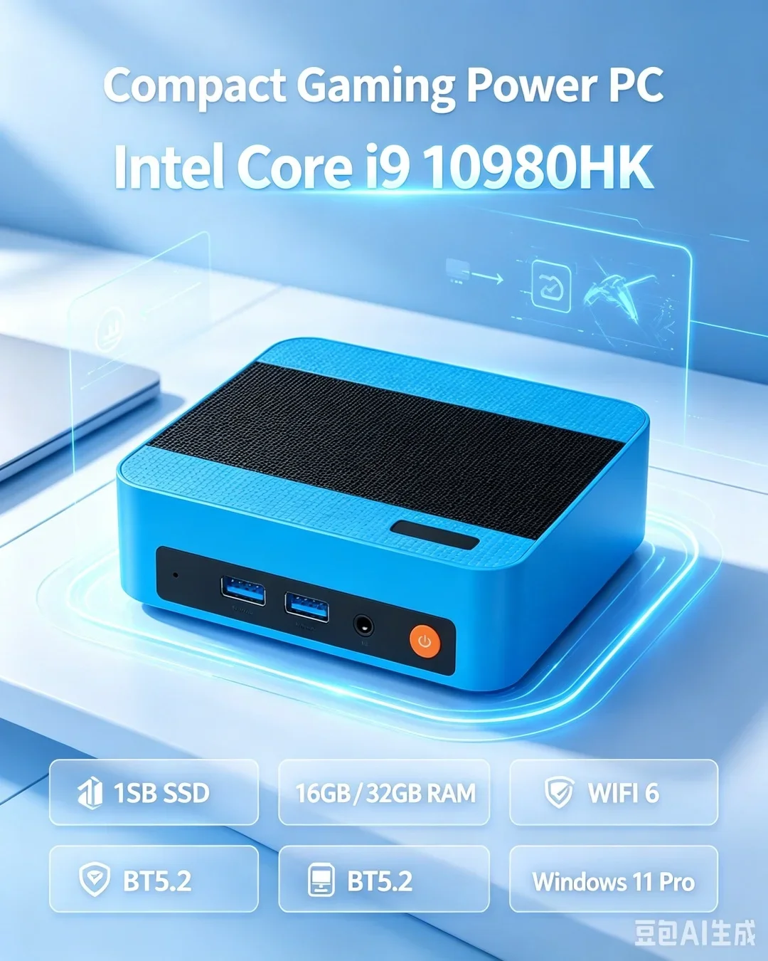Mini PC Intel Core I9 10980HK Windows 11 Small Pocket Cmputer 16GB RAM 1/2TB SSD WIFI6 BT5.2 4K Desktop PC Gaming Computer