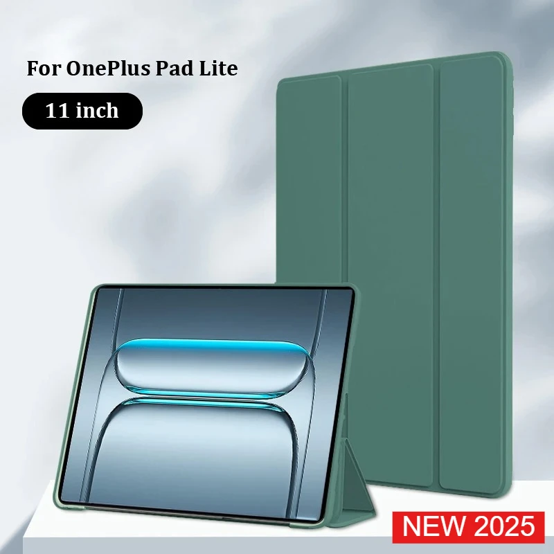 

Для нового Oneplus Pad Lite 11 дюймов, чехол 2025 Trifold из искусственной кожи, мягкая задняя подставка из ТПУ, чехол для планшета 1+ Pad 3 2Pro Oppo Pad 4 Pro 13,2 дюйма