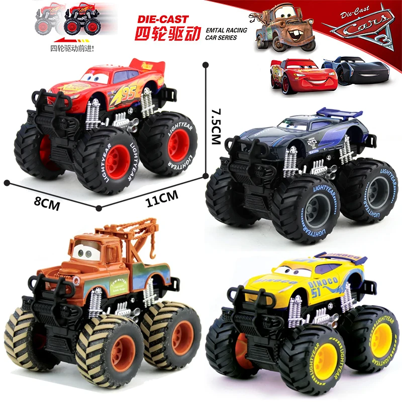 

Автомобили Disney Pixar Lightning McQueen Mater 4WD-4 с приводом на колесах, гоночный автомобиль, игрушки, инерционный внедорожник, автомобили, подарки на день рождения для детей