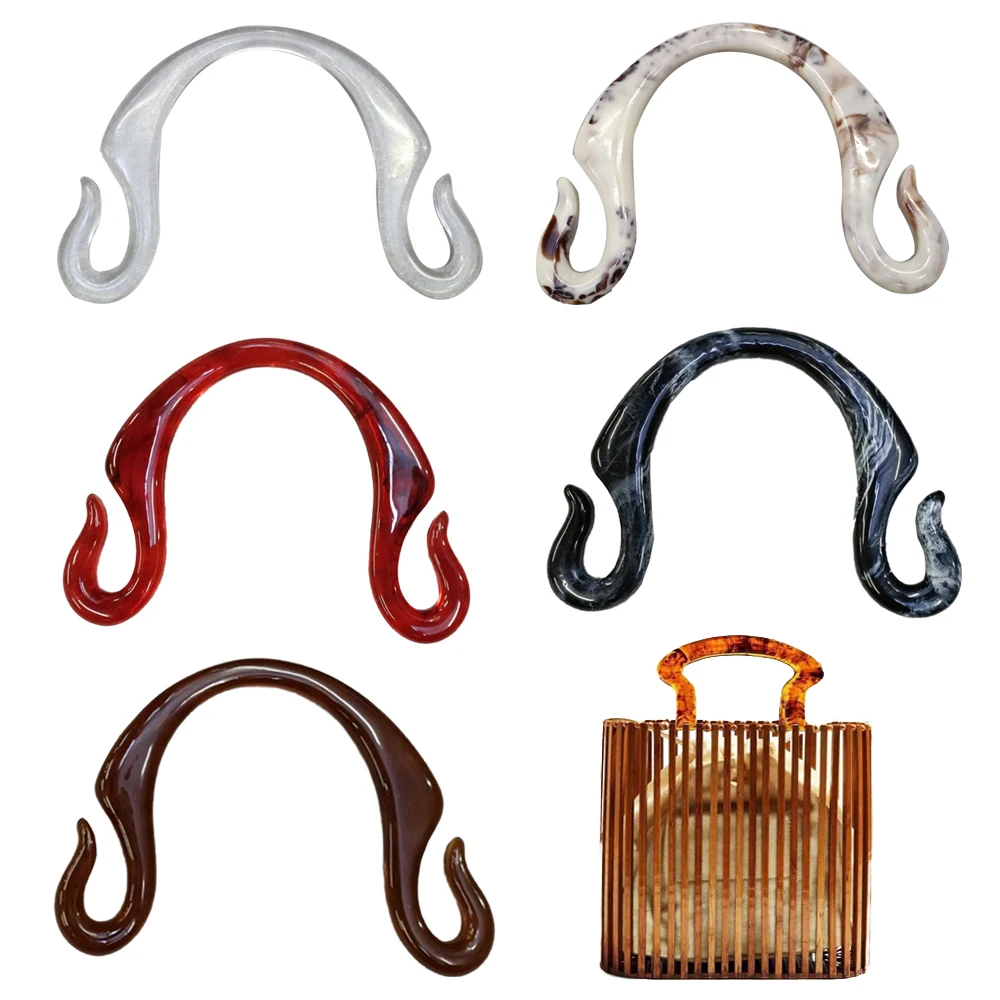 Resin Bags Handle U Shape Decor Purse Frame Clasp Replacement Woven Bag Handle Tote Handle Handbag Belt Strap Bag Accessories