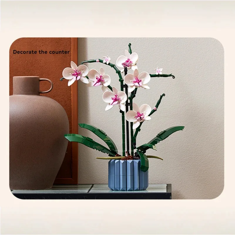 زهرة اصطناعية زهرة الأوركيد باقة نبات ديكور اللبنات نموذج 10311 عرض قطعة للهدايا المنزلية أو المكتب #5