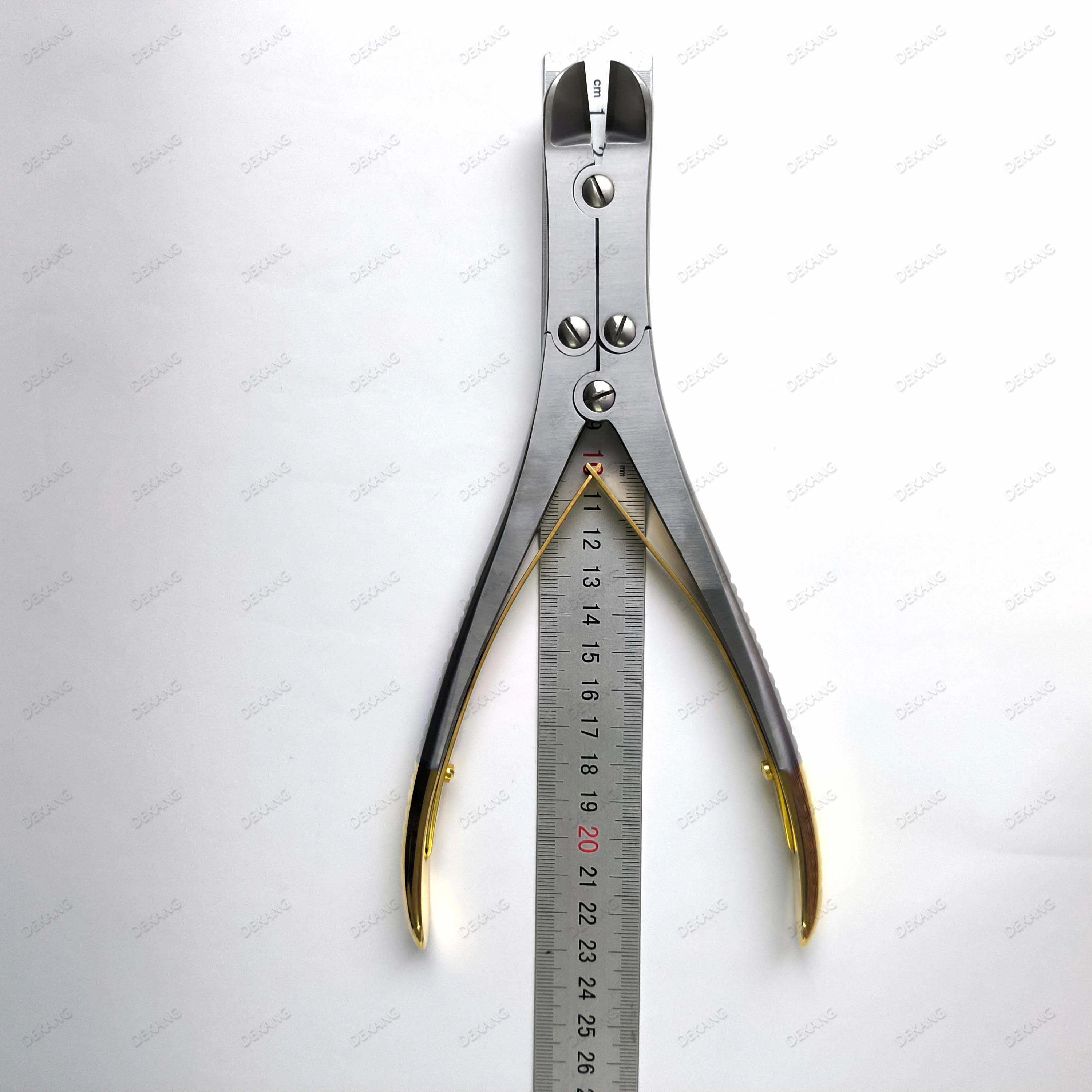 22 cm große Doppelgelenk-Stahlschere mit Goldgriff, Stahlnadelclip