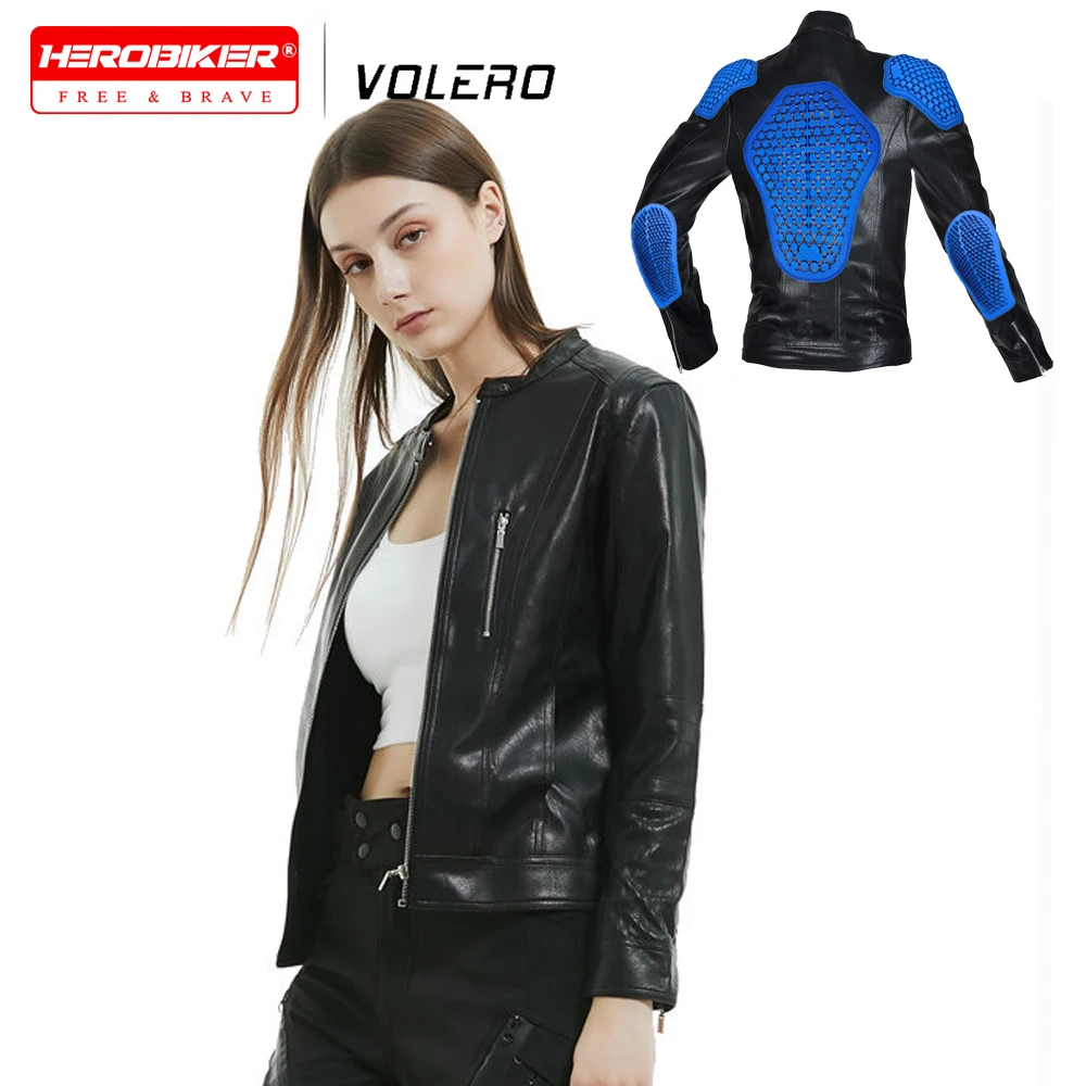 

Motorcycle Jacket Body Armor Women Leather Jacket CE Certified Motorbike Racing Jacket Anti-fall Motorcyclist Motocross Jacket