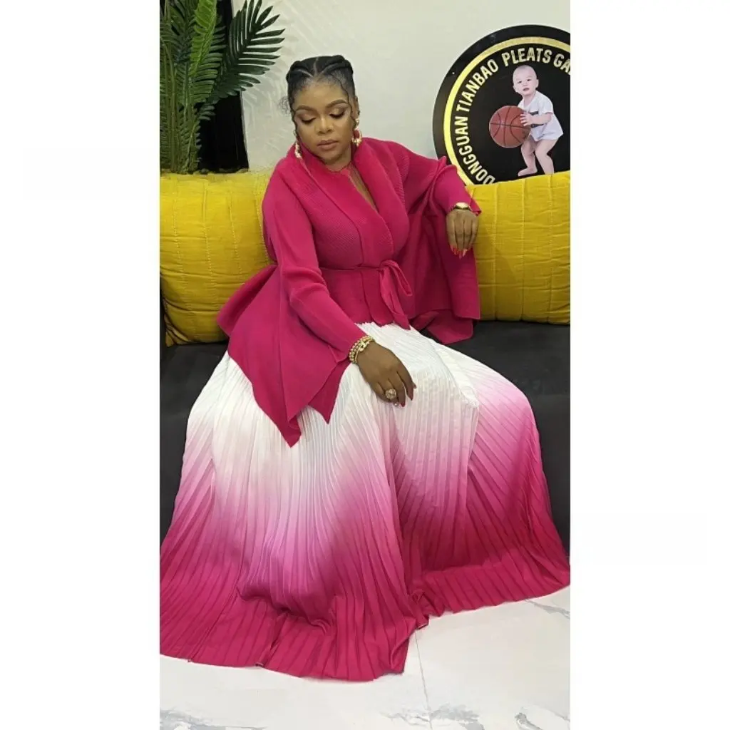 

Tianbaomiyake платье больших размеров из двух частей с мусульманским принтом и градиентным дизайном, мода для Европы, Америки, Африки