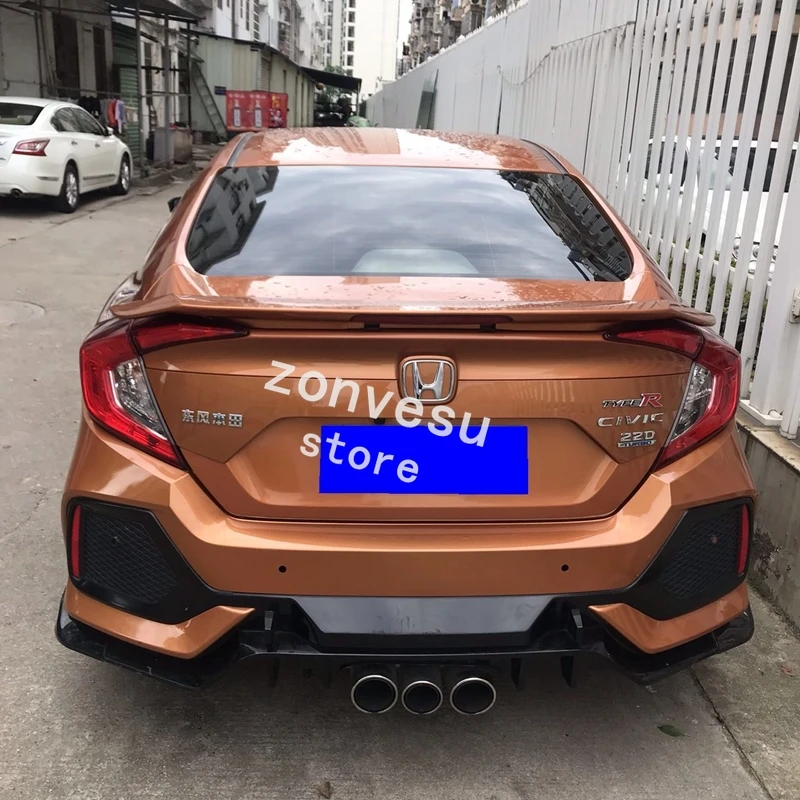 For Honda Civic Sedan 2016-2019 Year Spoiler ABS Plastic Rear Trunk Wing Car Body Kit Accessories